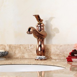 Transitional Chrome Rose Gold Brass Hot And Cold Single Handle Bathroom Sink Faucet Basin Mixer