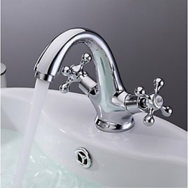 Two Handles Chrome Centerset Sink Faucet