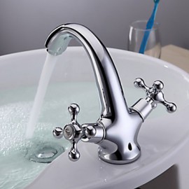 Two Handles Chrome Centerset Sink Faucet