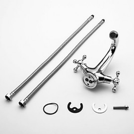 Two Handles Chrome Centerset Sink Faucet