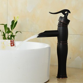 Vintage Centerset Antique Oil-Rubbed Bronze Finish Single Handle Brass Bathroom Sink Faucet - Black