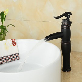 Vintage Centerset Antique Oil-Rubbed Bronze Finish Single Handle Brass Bathroom Sink Faucet - Black