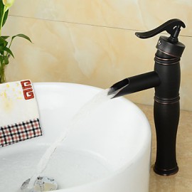 Vintage Centerset Antique Oil-Rubbed Bronze Finish Single Handle Brass Bathroom Sink Faucet - Black