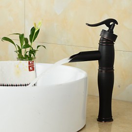 Vintage Centerset Antique Oil-Rubbed Bronze Finish Single Handle Brass Bathroom Sink Faucet - Black