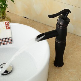 Vintage Centerset Antique Oil-Rubbed Bronze Finish Single Handle Brass Bathroom Sink Faucet - Black