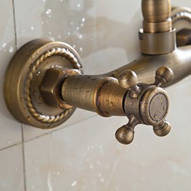 Wall Mounted Double-Handle Antique Bathroom Basin Or Bathtub Faucet