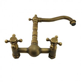 Wall Mounted Double-Handle Antique Bathroom Basin Or Bathtub Faucet