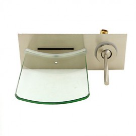 Wall Mounted Nickel Copper Waterfall Bathroom Sink Faucet
