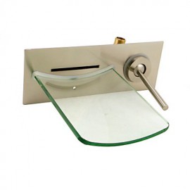 Wall Mounted Nickel Copper Waterfall Bathroom Sink Faucet