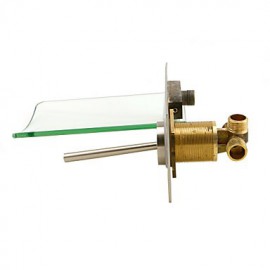 Wall Mounted Nickel Copper Waterfall Bathroom Sink Faucet