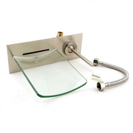 Wall Mounted Nickel Copper Waterfall Bathroom Sink Faucet