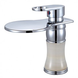 Chrome Finish Brass Waterfall Bathroom Sink Basin Faucet