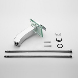 Waterfall Bathroom Sink Faucet With Glass Spout Faucet (Tall)