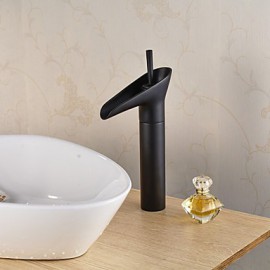 Waterfall Bathroom Sink Vessel Faucet Oil Rubbed Bronze One Hole Basin Mixer Tap