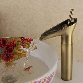 Winebowl Style Antique Brass Hot / Cold Faucet - Bronze