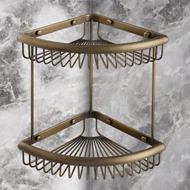 Towel Bars, 1pc High Quality Antique Brass Bathroom Shelf