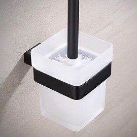 Toilet Brush Holder, 1set High Quality Modern Brass A Grade ABS Toilet Brush Holder Bathroom Wall Mounted