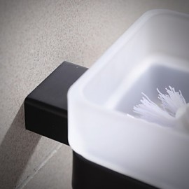 Toilet Brush Holder, 1set High Quality Modern Brass A Grade ABS Toilet Brush Holder Bathroom Wall Mounted