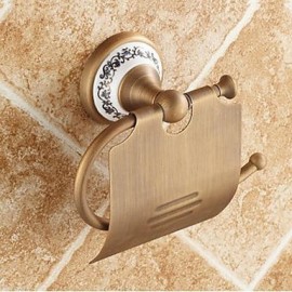 Towel Bars, 1pc High Quality Antique Brass Ceramic Toilet Paper Holder