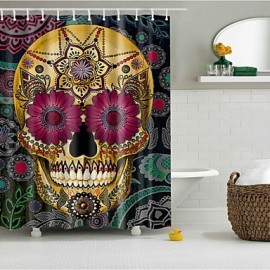 Shower Curtains & Hooks Polyester Skull Hand Made