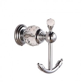 Robe Hooks, Rack & Holder Crystal Brass