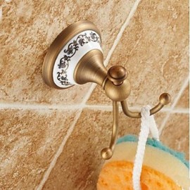 Robe Hooks, 1pc High Quality Antique Brass Ceramic Robe Hook