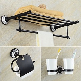 Bathroom Accessory Set, 1set Neoclassical Brass Bathroom Accessory Set Bathroom