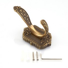 Robe Hooks, Multifunction Antique Brass Robe Hook Wall Mounted