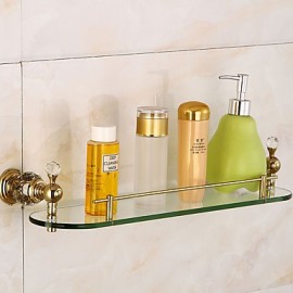 Towel Bars, 1 pc High Quality Brass Glass Bathroom Shelf Bathroom