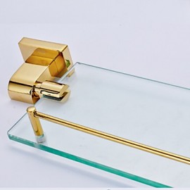 Towel Bars, 1 pc Contemporary Brass Bathroom Shelf Bathroom