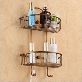 Towel Bars, 1pc High Quality Antique Brass Bathroom Shelf