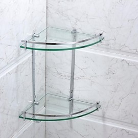 Towel Bars, 1pc High Quality Contemporary Stainless Steel Glass Bathroom Shelf