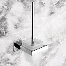 Toilet Brush Holder, 1pc High Quality Contemporary Stainless Steel Ceramic Toilet Brush Holder
