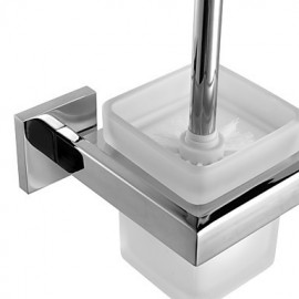 Toilet Brush Holder, 1pc High Quality Contemporary Stainless Steel Ceramic Toilet Brush Holder