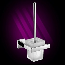 Toilet Brush Holder, 1pc High Quality Contemporary Stainless Steel Ceramic Toilet Brush Holder