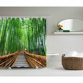 Shower Curtains & Hooks Country Polyester Novelty Machine Made Waterproof