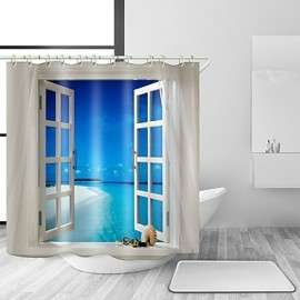 Shower Curtains & Hooks Contemporary Polyester Novelty Machine Made Waterproof