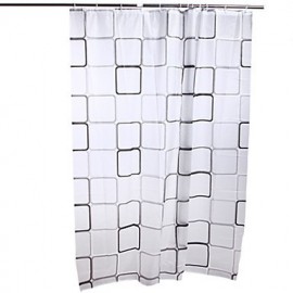 Shower Curtains Modern PEVA Plaid Machine Made