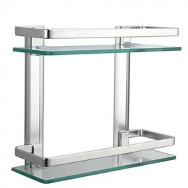 Bathroom Products, 1 pc Contemporary Aluminum Tempered Glass Bathroom Shelf Bathroom