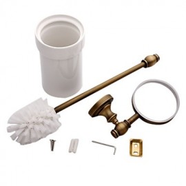 Toilet Brush Holder, 1pc Removable Antique Brass Toilet Brush Holder