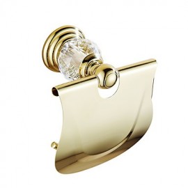Toilet Paper Holders, 1 pc Contemporary Brass Crystal Toilet Paper Holder Bathroom