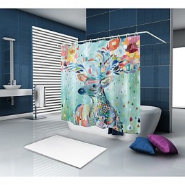Shower Curtains & Hooks Country Polyester Animal Machine Made Waterproof