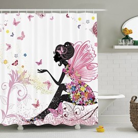 Shower Curtains Neoclassical Polyester Cartoon Machine Made