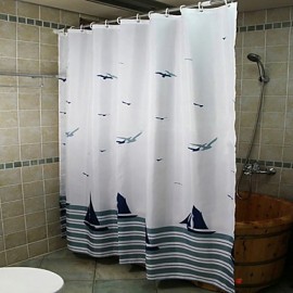 Shower Curtains Neoclassical Polyester Curve Machine Made