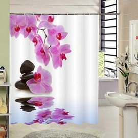 Shower Curtains Neoclassical Polyester Floral Botanical Machine Made