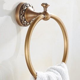Towel Bars, New Arrival Euro Style Wall Mount Antique Copper Towel Ring Bathroom Accessories Bath Towel Holder Bath Hardware