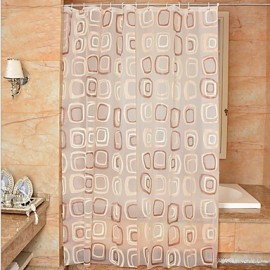 Shower Curtains Neoclassical PEVA Geometric Machine Made