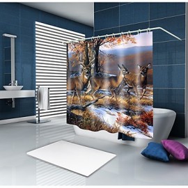 Shower Curtains & Hooks Country Polyester Animal Machine Made Waterproof