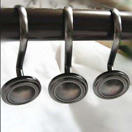 Shower Curtains, 1pc Shower Curtain Hooks Zinc Alloy Bathroom