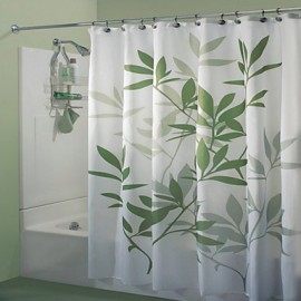 Shower Curtains Neoclassical Polyester Leaf Machine Made